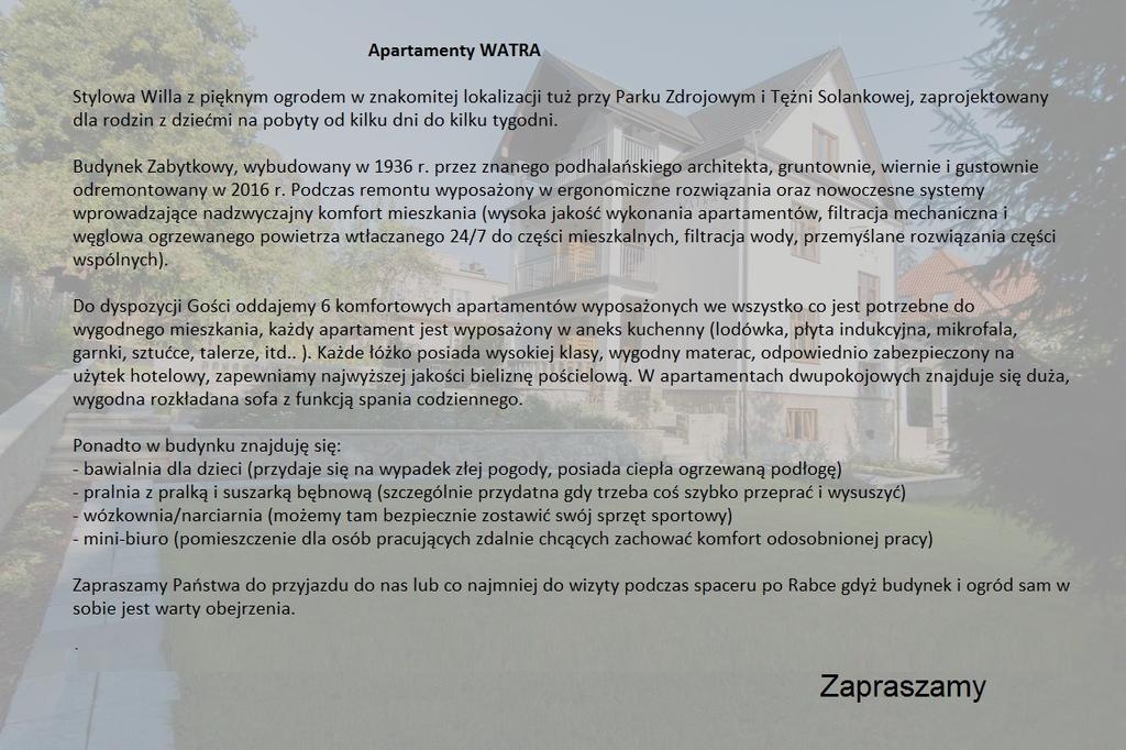 Apartamenty Watra Rabka Εξωτερικό φωτογραφία